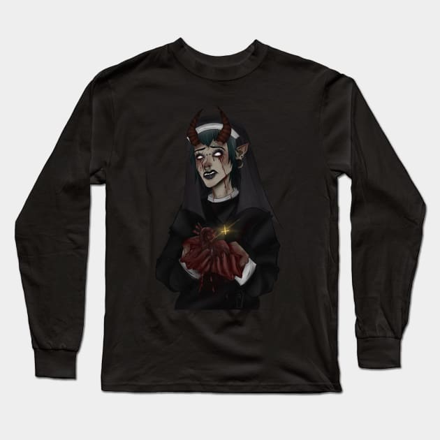 Nun Long Sleeve T-Shirt by Witchymorgue